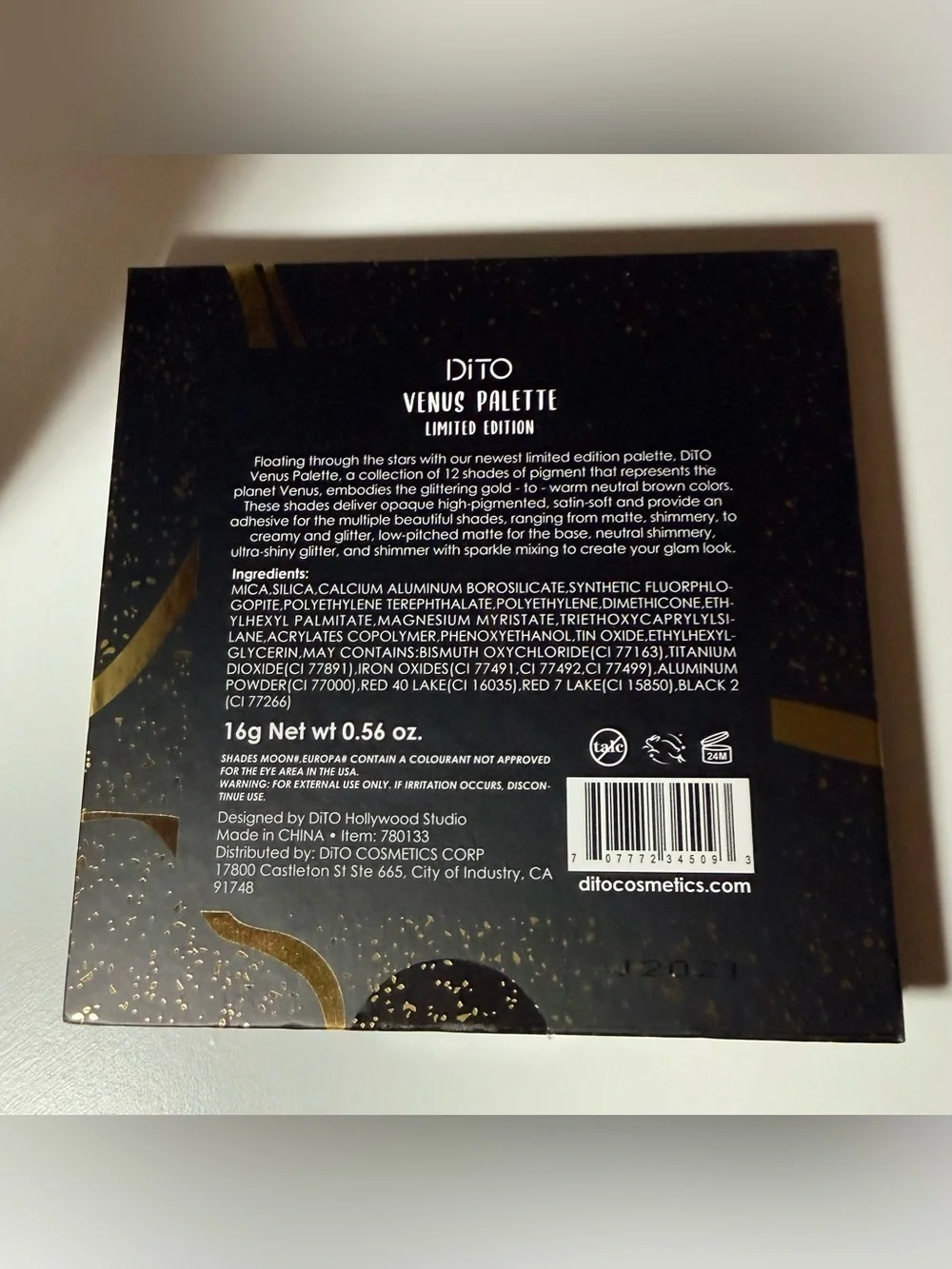 DiTO Venus Palette Limited Edition Eyeshadow Palette- 12 Shades